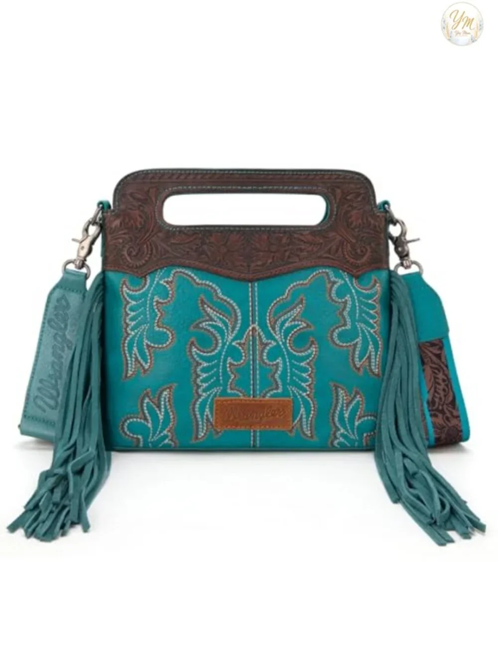 WOMENS WESTERN CROSSBODY BAG EMBOSSED FAUX LEATHER FRINGE PURSE